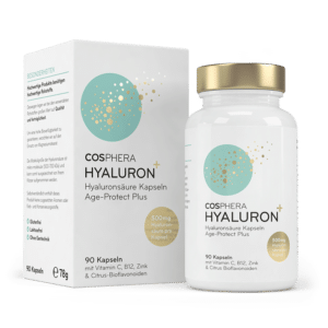 Cosphera Hyaluronsäure Kapseln Age-Protect Plus - Dose & Verpackung