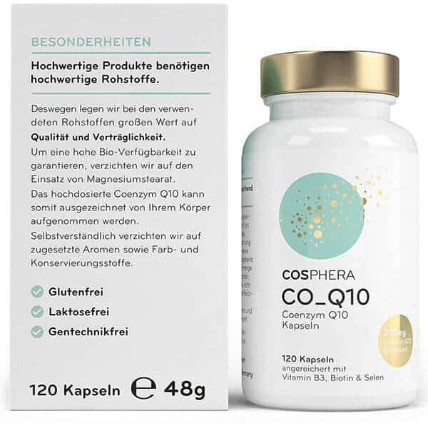 Cosphera Coenzym Q10 Kapseln - Dose mit Besonderheiten