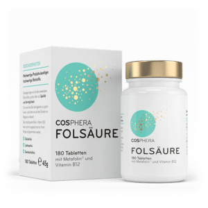Cosphera Folsäure Tabletten - Dose mit Verpackung